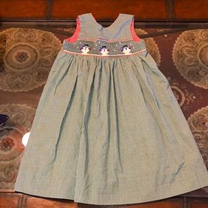 Wish Upon a Star smocked snowman girls dress